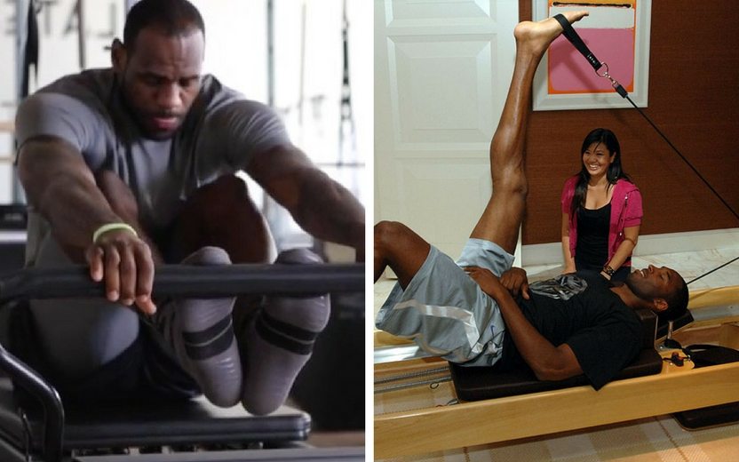 Lebron James, jugador profesional de Baloncesto, haciendo Pilates